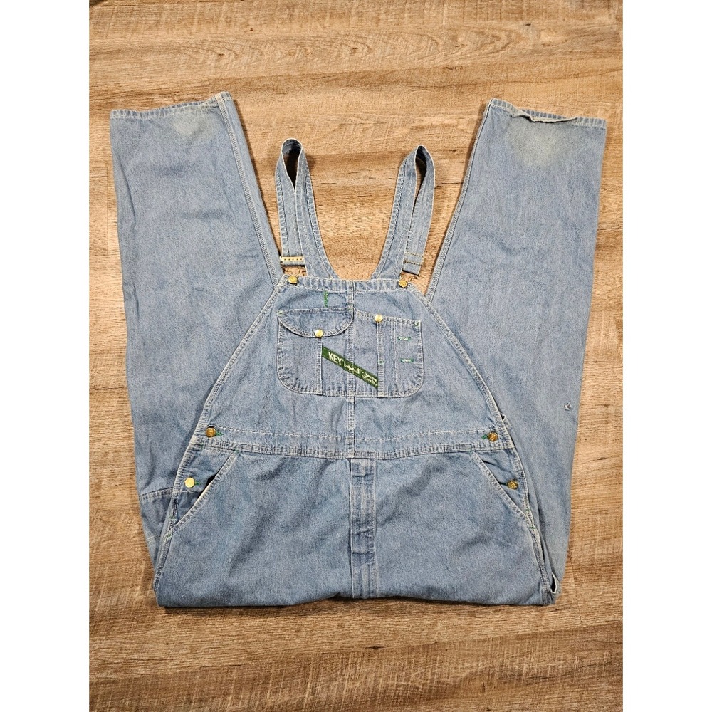 Vintage Key Imperial Aristocrat of Overalls Denim Bibs Light Wash Workwear Mens‎